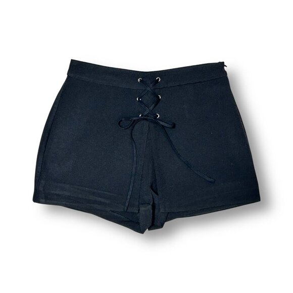 Anthropologie English Factory M Black Lace Up Skort Mini Preppy Whimsigoth Chic - Picture 2 of 8